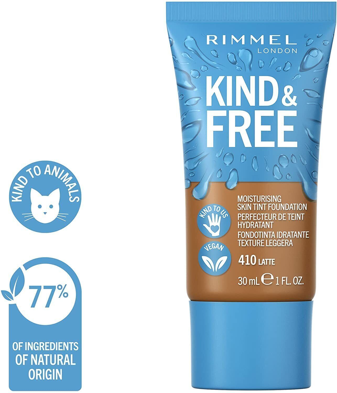 Rimmel Kind & Free Moisturising Skin Tint Foundation 30ml - Various Shade - New