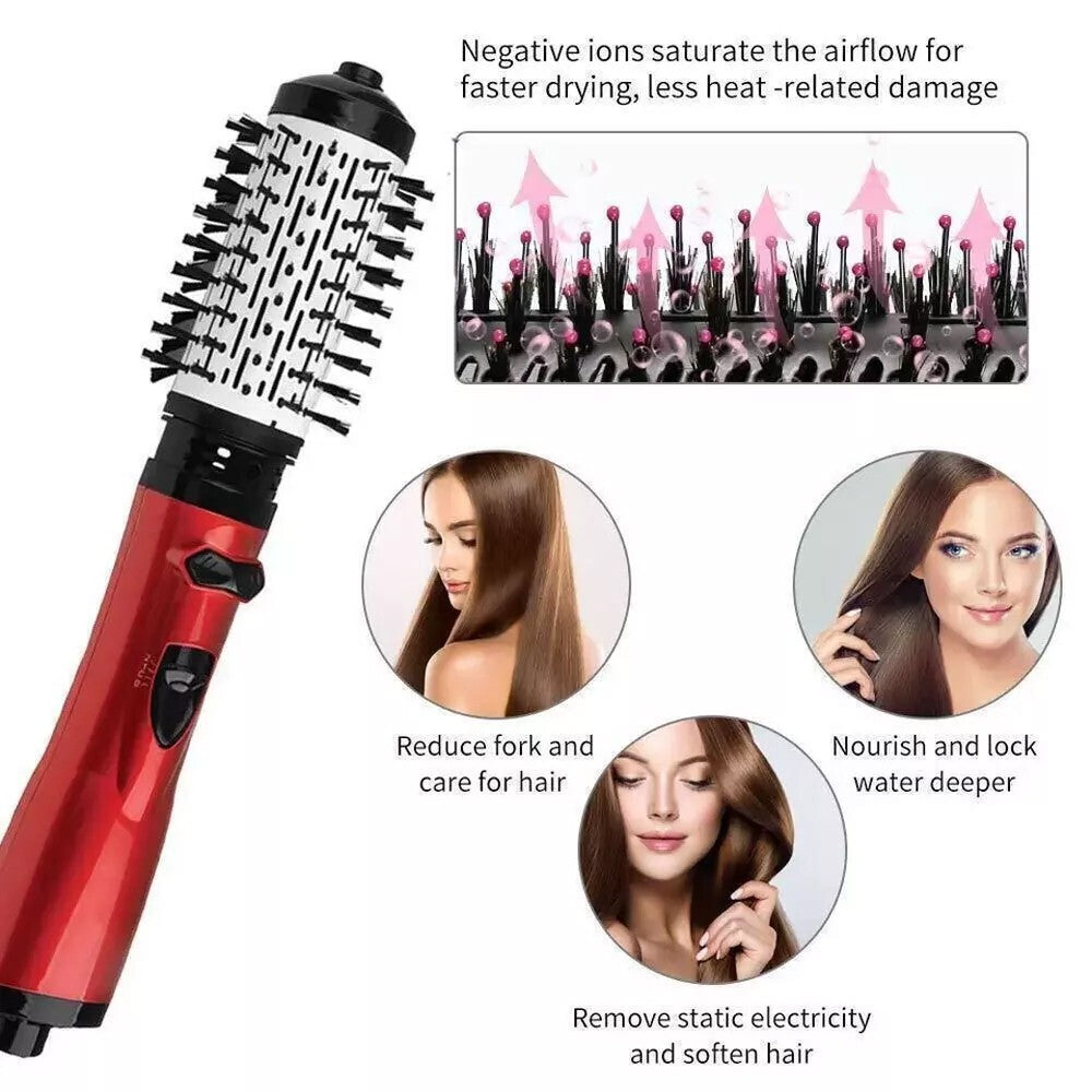3in1 Hot Air Styler and Rotating Hair Dryer Brush Hair Straightener Curler Comb