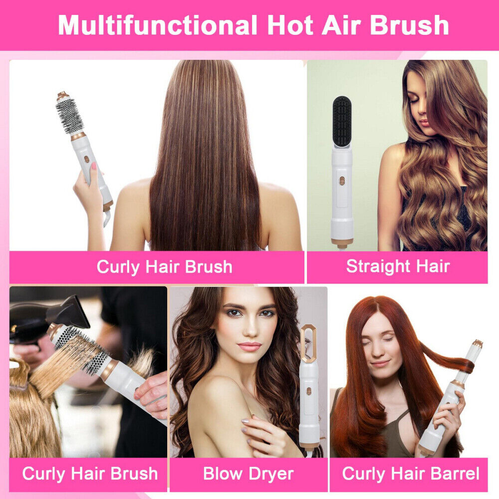 5 in 1 Professional Air Wrap Hair Styler Curler Straightner Hot Air Brush Hot UK