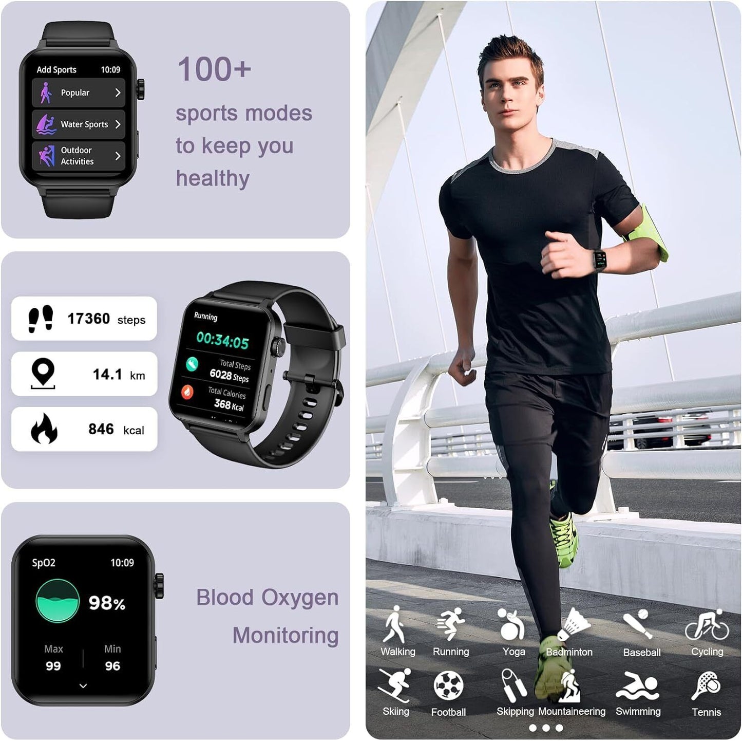 Alexa Smart Watch Men Make Calls Bluetooth Phone Call Watch For IPhone Samsung
