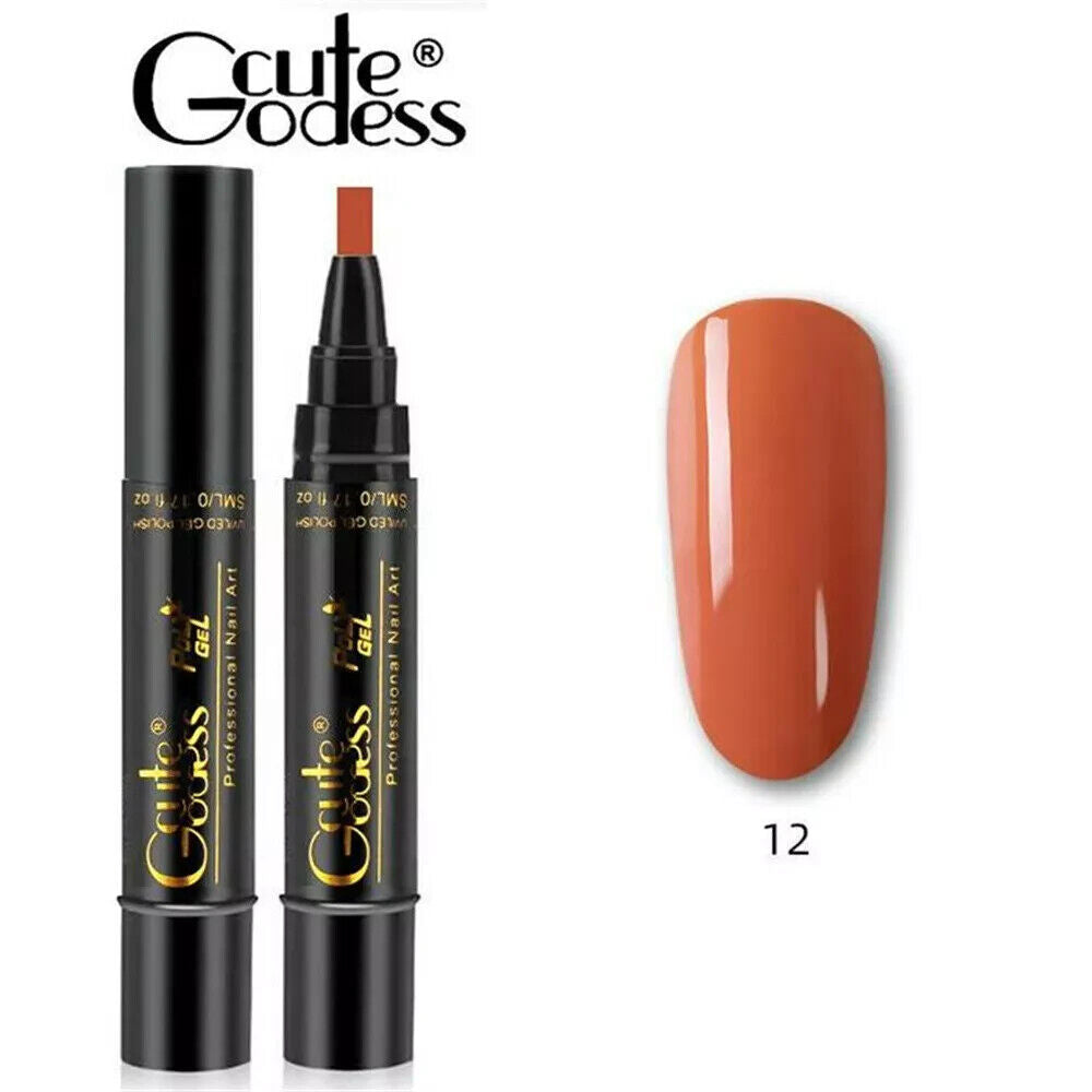 3 In 1 Gel Polish Nail Art Pen One Step Gel Varnish Base Coat Pencil Manicure