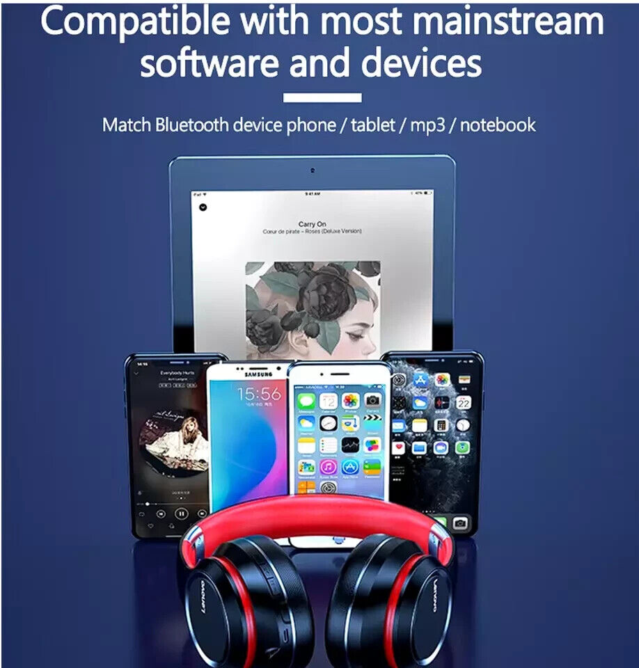 Wireless Bluetooth Headphones Over-Ear with Noise Cancelling Stereo Earphones UK