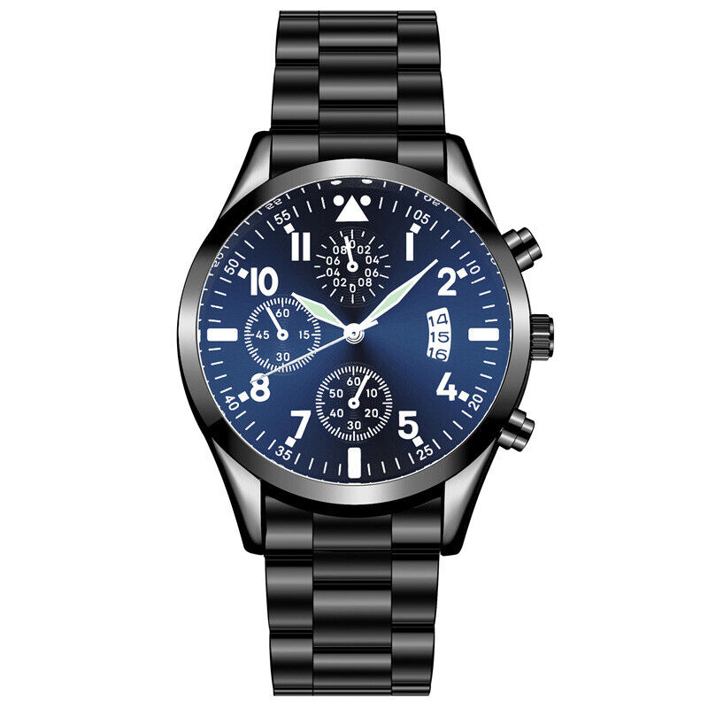 Luminous Calendar Metal Strap Men's Analog Quartz Formal Casual Wrist Watch Gift