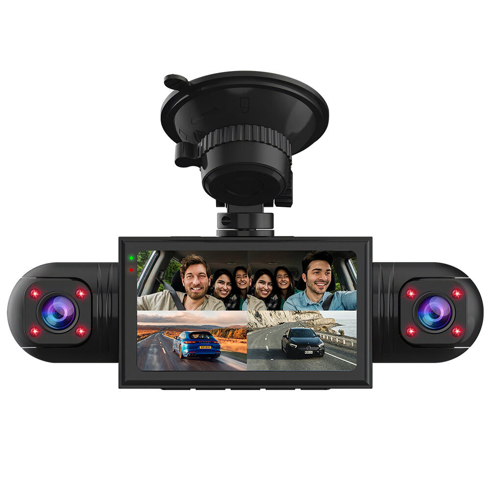 360° 4 Channel Dash Cam 1080P 4 Lens Front Rear Inside Driving Recorder G-Sensor