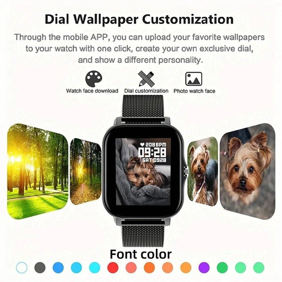 Smart Watch Men Women Fitness Tracker Blood Pressure Heart Rate Sport Watches UK