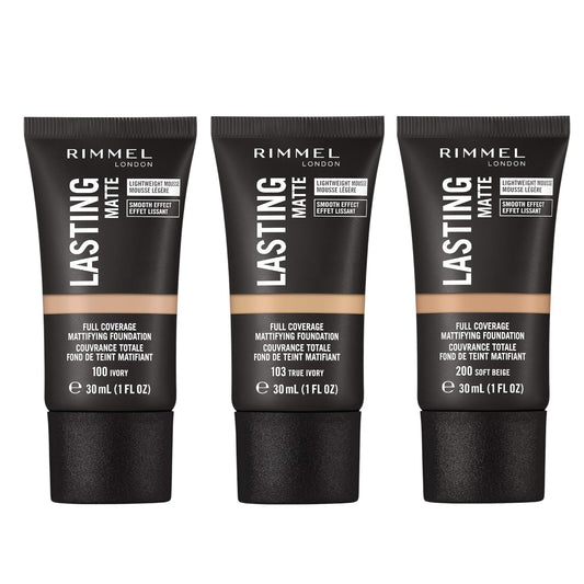 Rimmel Lasting Matte Full Coverage Mattifying Foundation 30ml Choose Your Shade