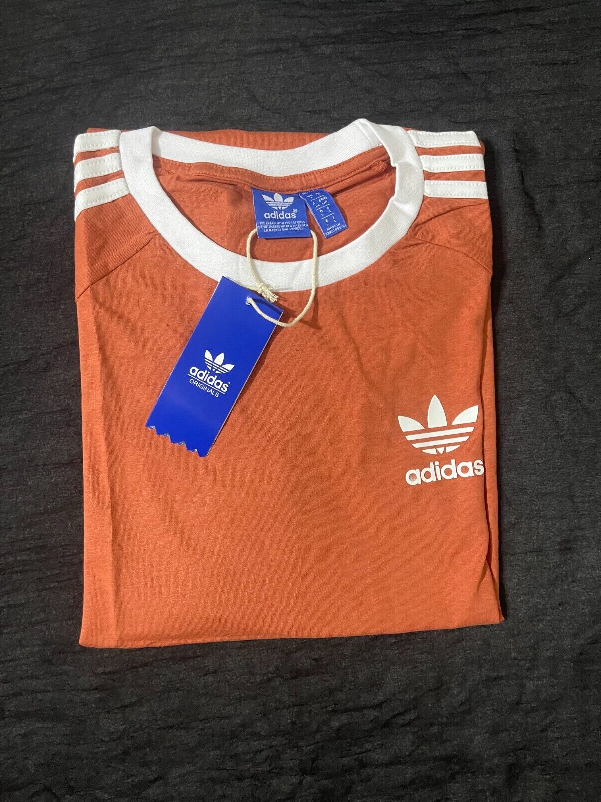 MEN'S ADIDAS  ORIGINALS TEE  SHORT SLEEVE CREW NECK THREE STRIPE  T-SHIRT L, XL