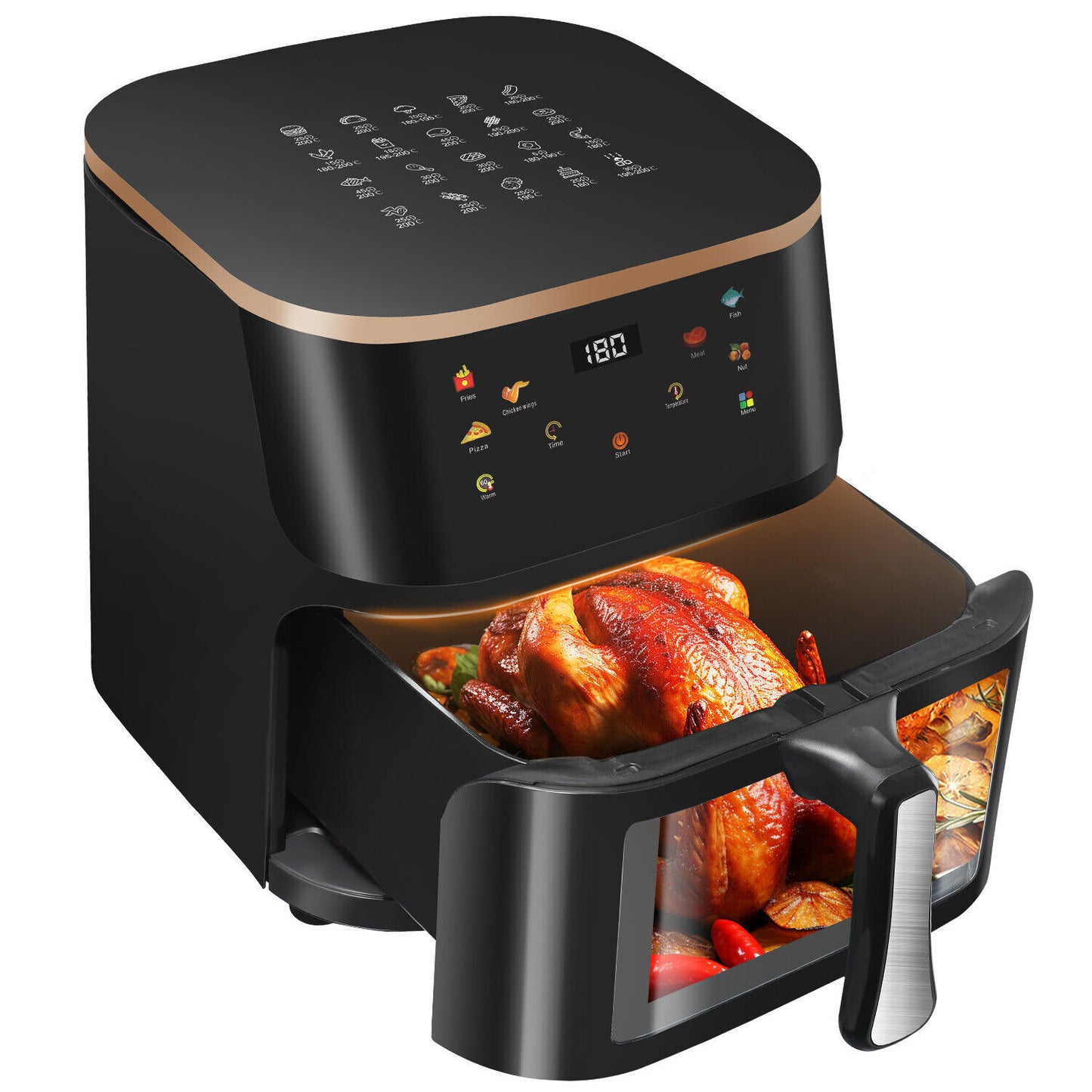 9L Large Air Fryer 1400W Low Fat Oil free Healthy Oven Frying Kitchen Cooker UK