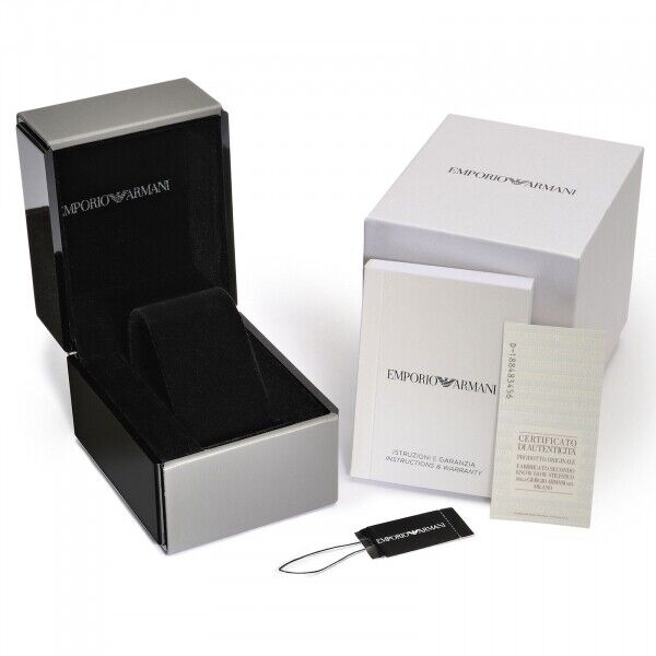 EMPORIO ARMANI AR2453 MENS BLACK CHRONOGRAPH WATCH - NEW - WARRNTY - CERTIFICATE