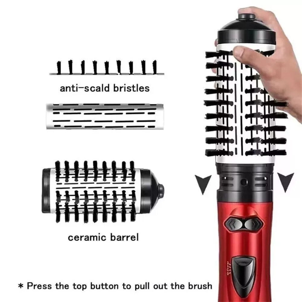3in1 Hot Air Styler and Rotating Hair Dryer Brush Hair Straightener Curler Comb