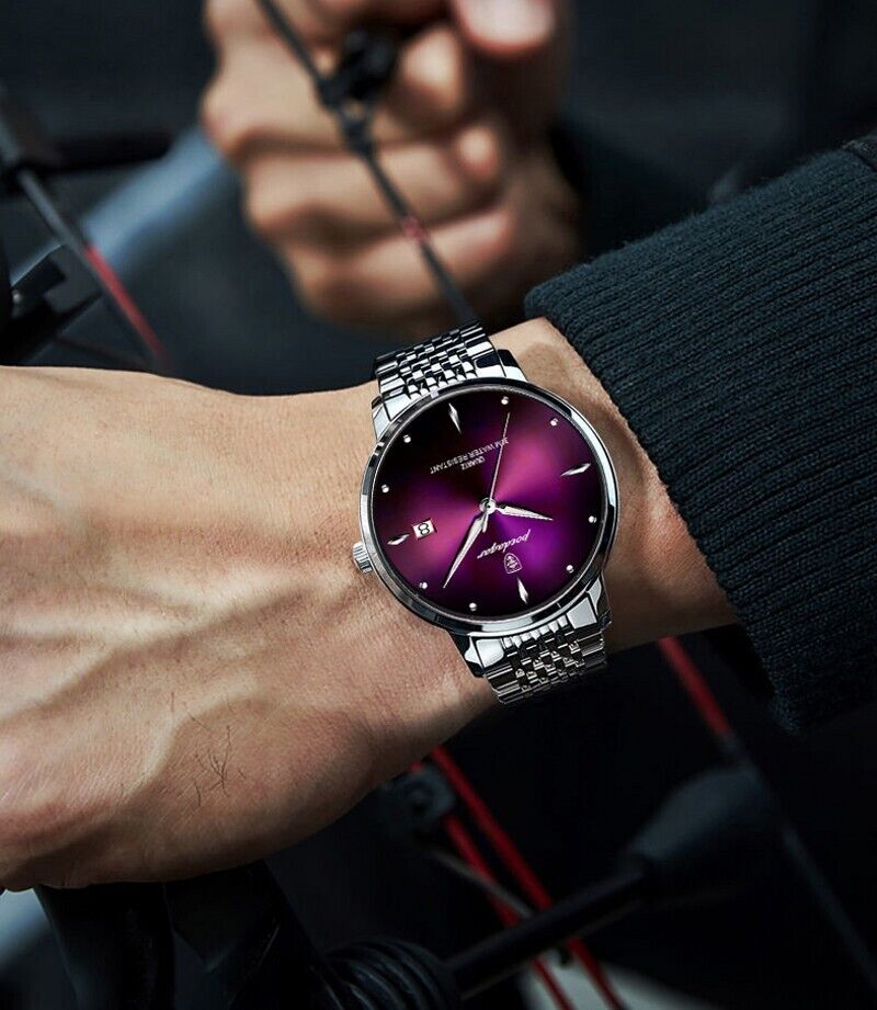 Mens Quartz Watch Waterproof Luminous Stainless Steel Watches Date Wristwatch UK