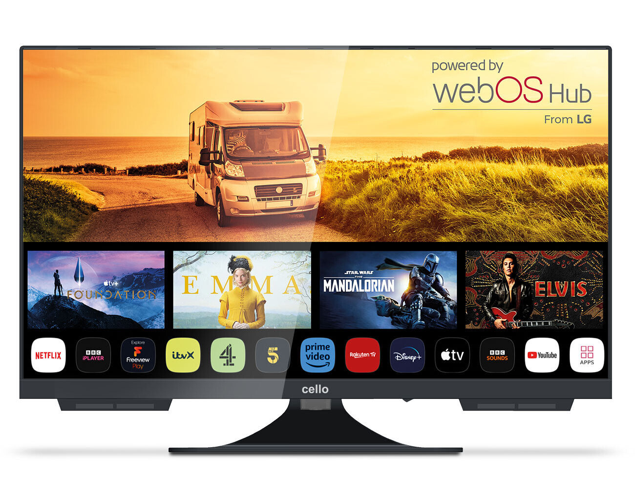 Cello 22 Inch Smart 12v 24v TV WiFi 1080p Freeview Play Bluetooth CARAVAN HGV TV