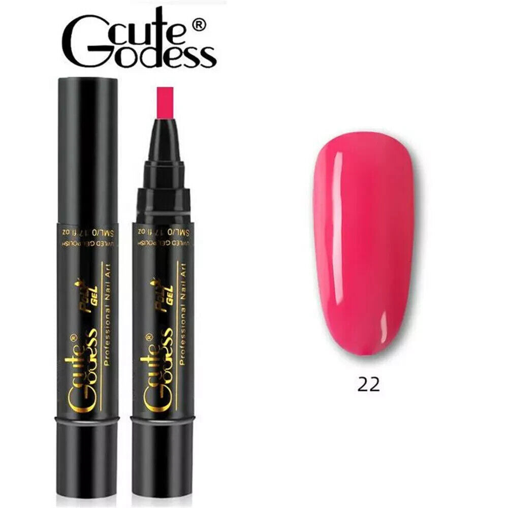 3 In 1 Gel Polish Nail Art Pen One Step Gel Varnish Base Coat Pencil Manicure