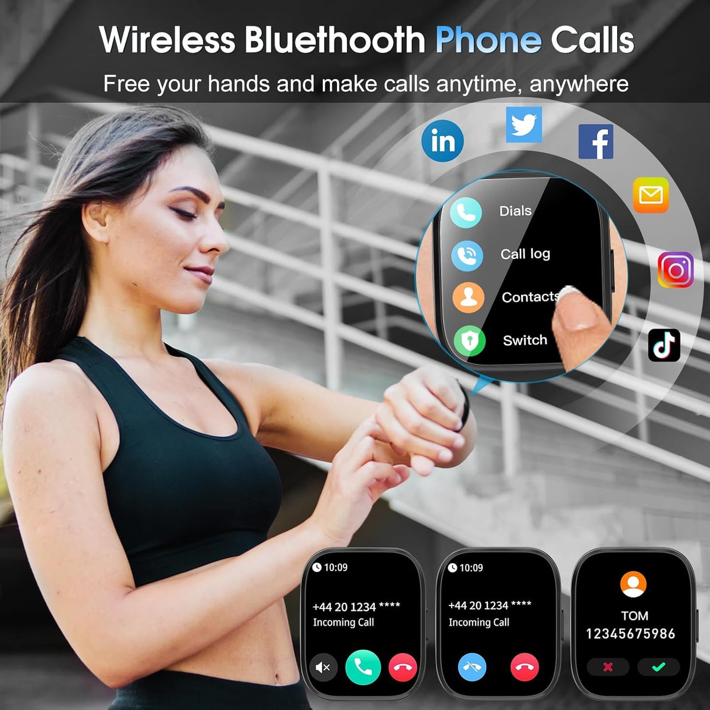 Smart watch Men Women with Answer/Make Call/Heart Rate/Sleep/Sports/Step Counter