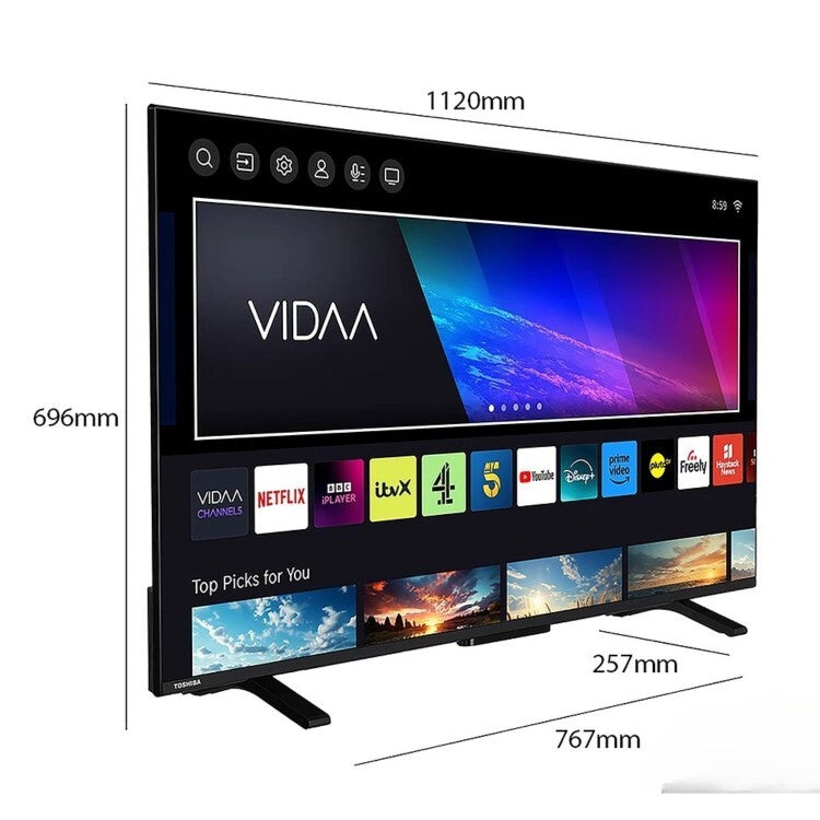 Toshiba 50 Inch 4K Ultra HD LED HDR Smart VIDAA Freely TV & Dolby - 50UV2F53DBU