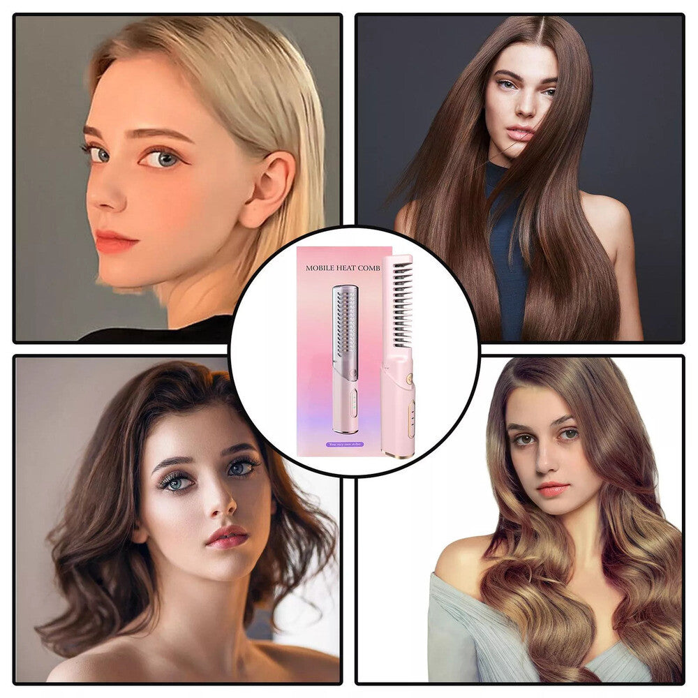 Hair Straightener Brush Anti Scald Hair Cordless Hair Straightener Brush
