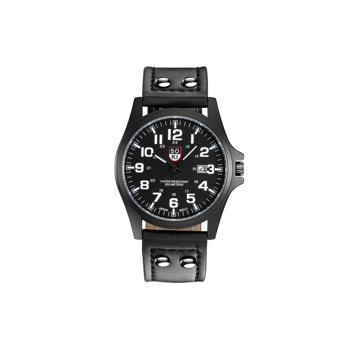Men’s Military Leather Date Quartz Analog Army Casual Dress Wrist Watches UK
