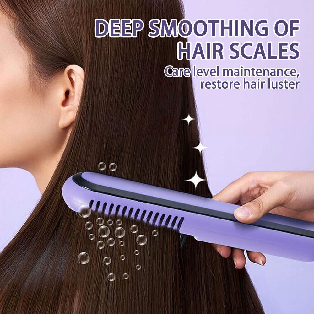 Portable Hair Straightener Brush AntiScald Hair Cordless Hair Straightener Brush
