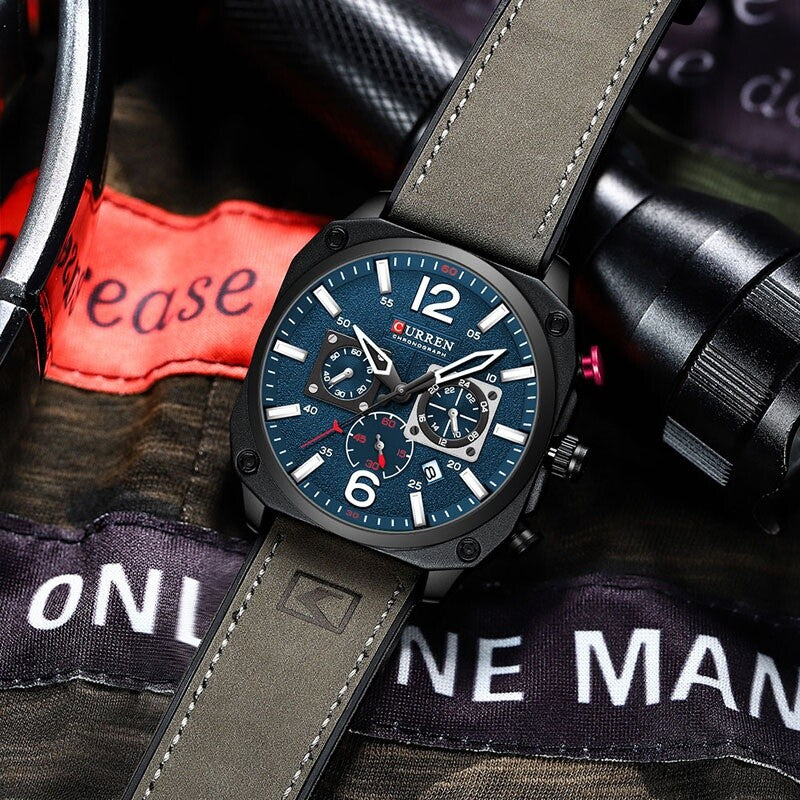 Luxury Men's Chronograph Date Quartz Luminous Waterproof Military Sports Watches