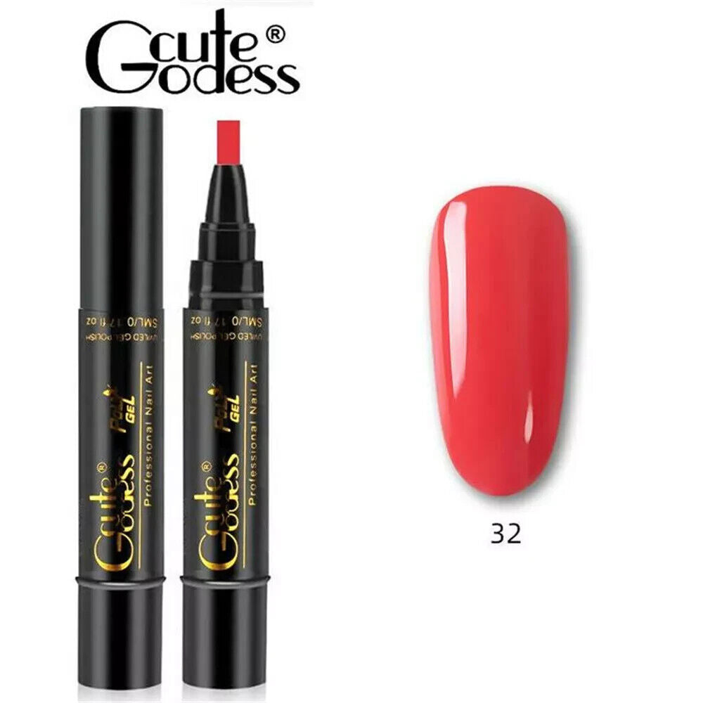3 In 1 Gel Polish Nail Art Pen One Step Gel Varnish Base Coat Pencil Manicure