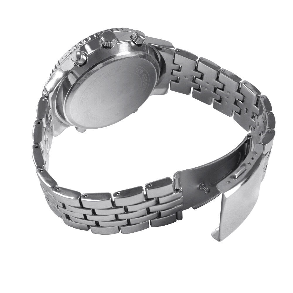 Luxury Mens Analogue Digital LED Stainless Steel Waterproof Military Sport Watch