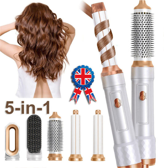 5 in 1 Professional Air Wrap Hair Styler Curler Straightner Hot Air Brush Hot UK