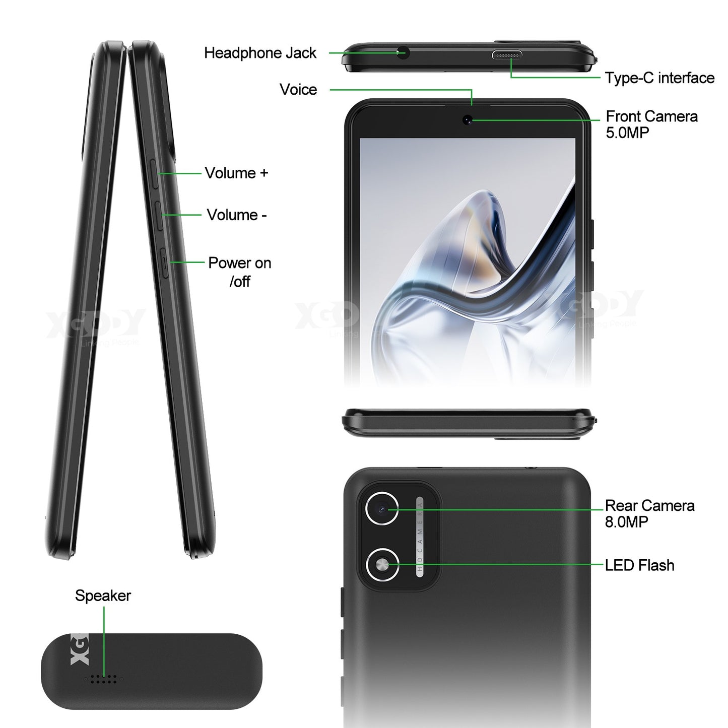 2025 Phone Unlocked 4G Android 14 Mobile Phone Smartphone 2*SIM 4/8-Core 6.3" 4G