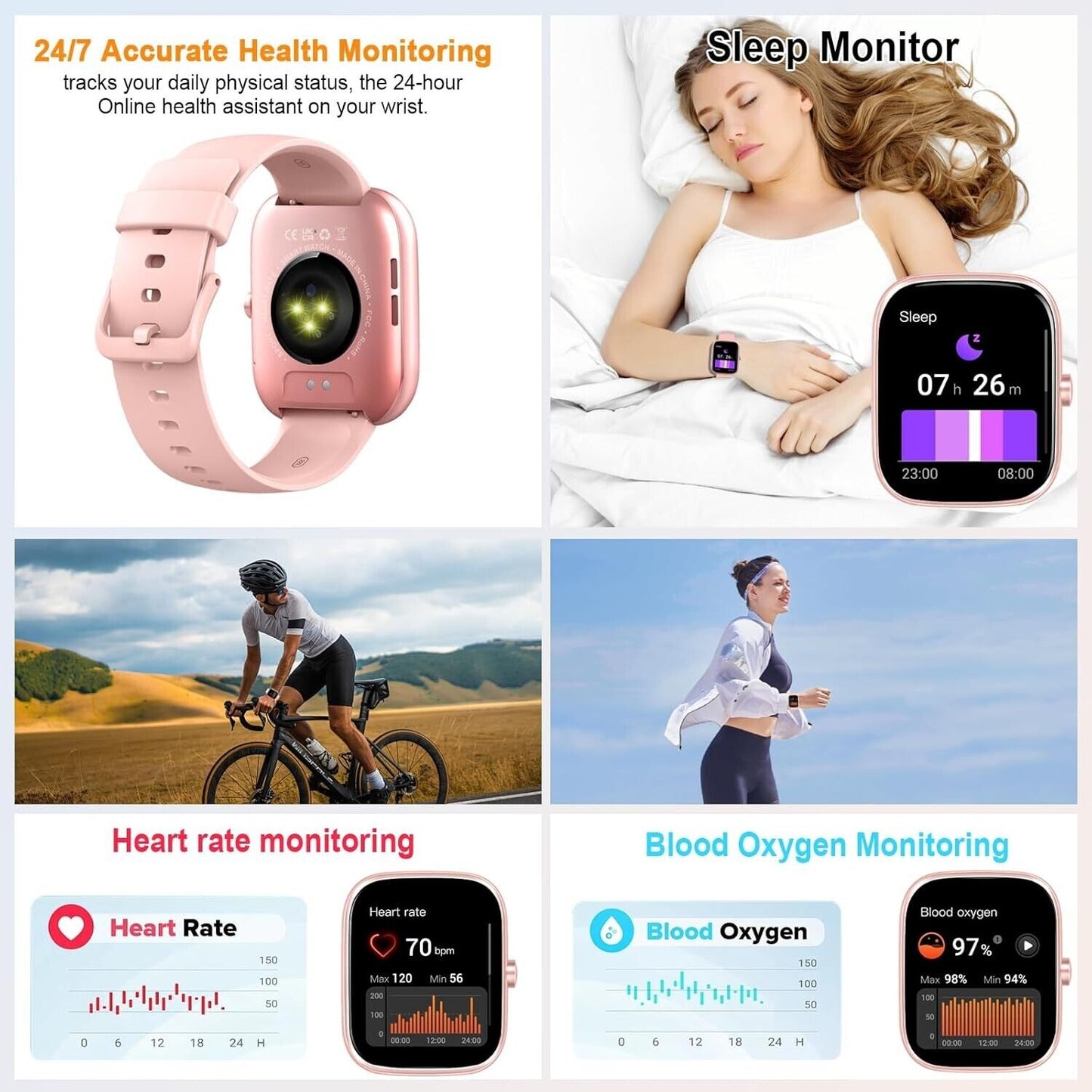 Women Smart Watch Fitness Bluetooth Call Watch for Android iPhone Samsung