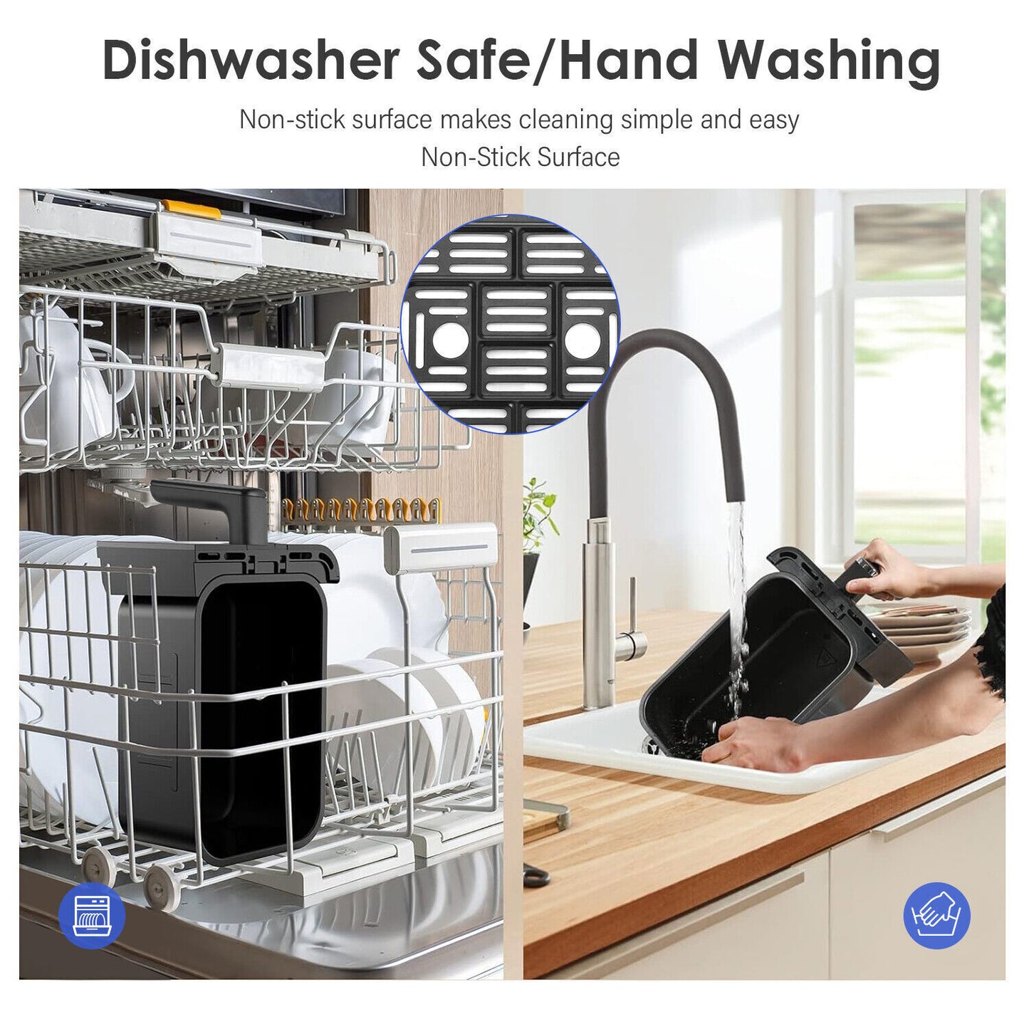 9L Visible XL Dual Baskets Air Fryer Digital 2400W Heathy Cooker Kitchen Ijnjats