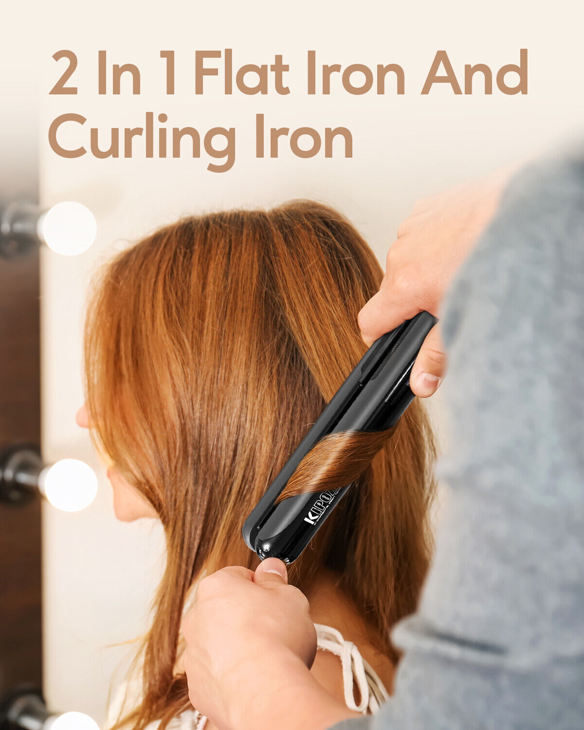 KIPOZI Professional Hair Straighteners Wide Plates Digital Display Heat up Fast