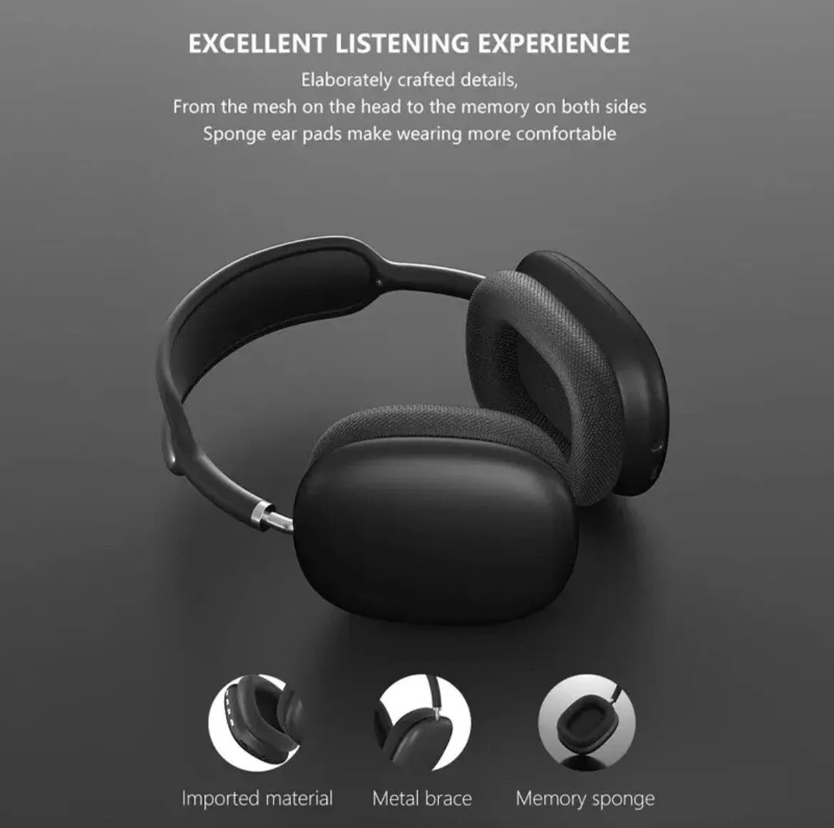 Wireless Bluetooth Headphones with Noise Cancelling Over-Ear Sport Earphones UK*