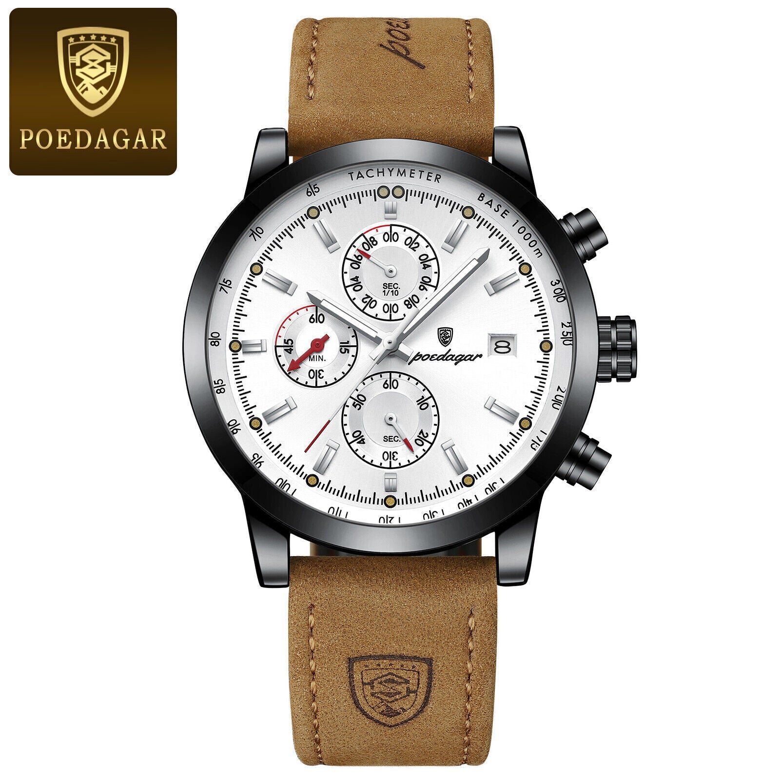 Mens Luxury Watch Waterproof Luminous Date Chronograph Leather Quartz Wristwatch