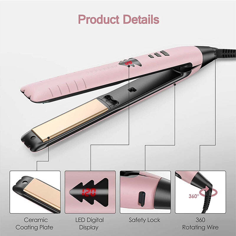 Hair Straightener Curler 2in1 Flat Iron Fast Heat Digital Straightening Irons UK