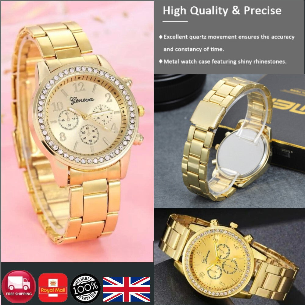 Women Crystal Diamante Quartz Ladies Wrist Watch Fashion Rhinestone Watches Gift