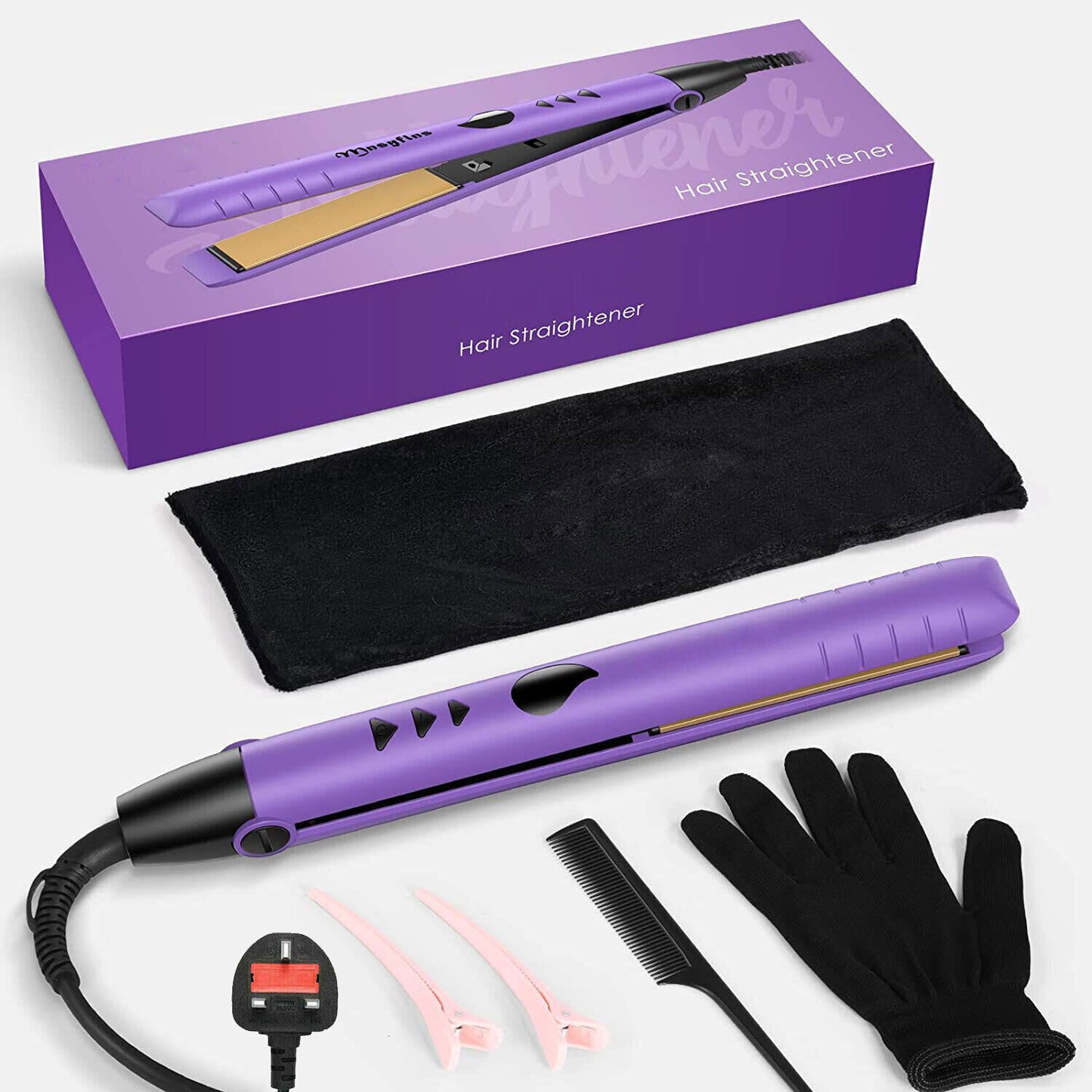 Hair Straightener Curler 2in1 Flat Iron Fast Heat Digital Straightening Irons UK