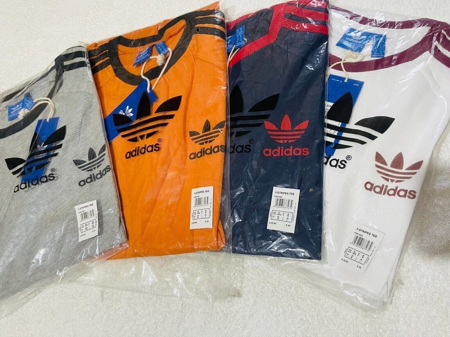 MEN'S ADIDAS  ORIGINALS TEE  SHORT SLEEVE CREW NECK THREE STRIPE  T-SHIRT L, XL