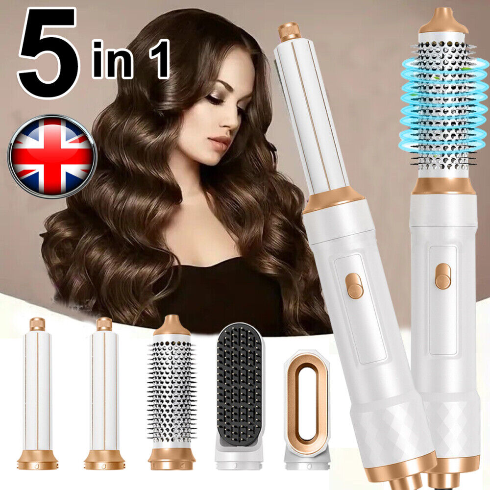 5 in 1 Professional Air Wrap Hair Styler Curler Straightner Hot Air Brush Hot UK