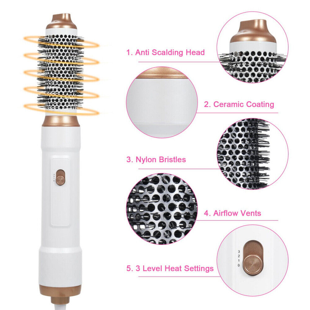 5 in 1 Professional Air Wrap Hair Styler Curler Straightner Hot Air Brush Hot UK