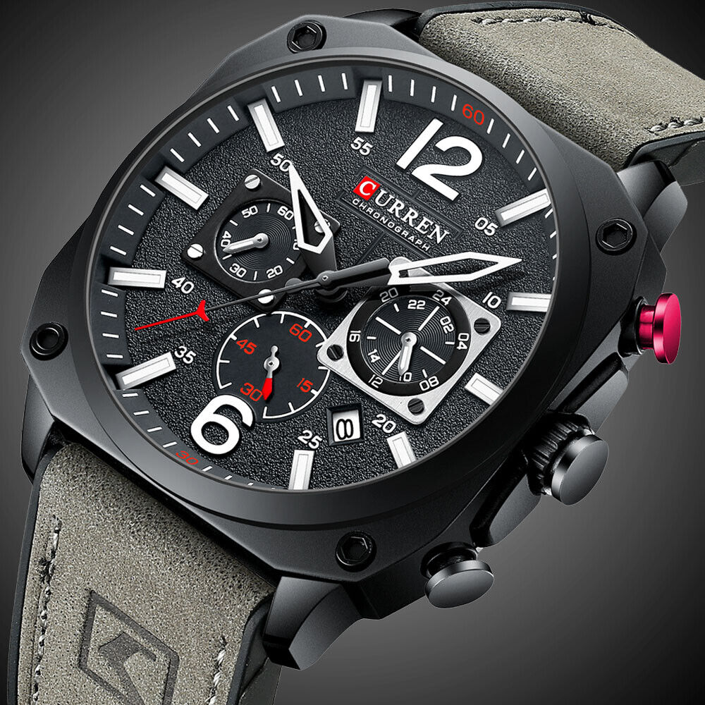 Luxury Men's Chronograph Date Quartz Luminous Waterproof Military Sports Watches