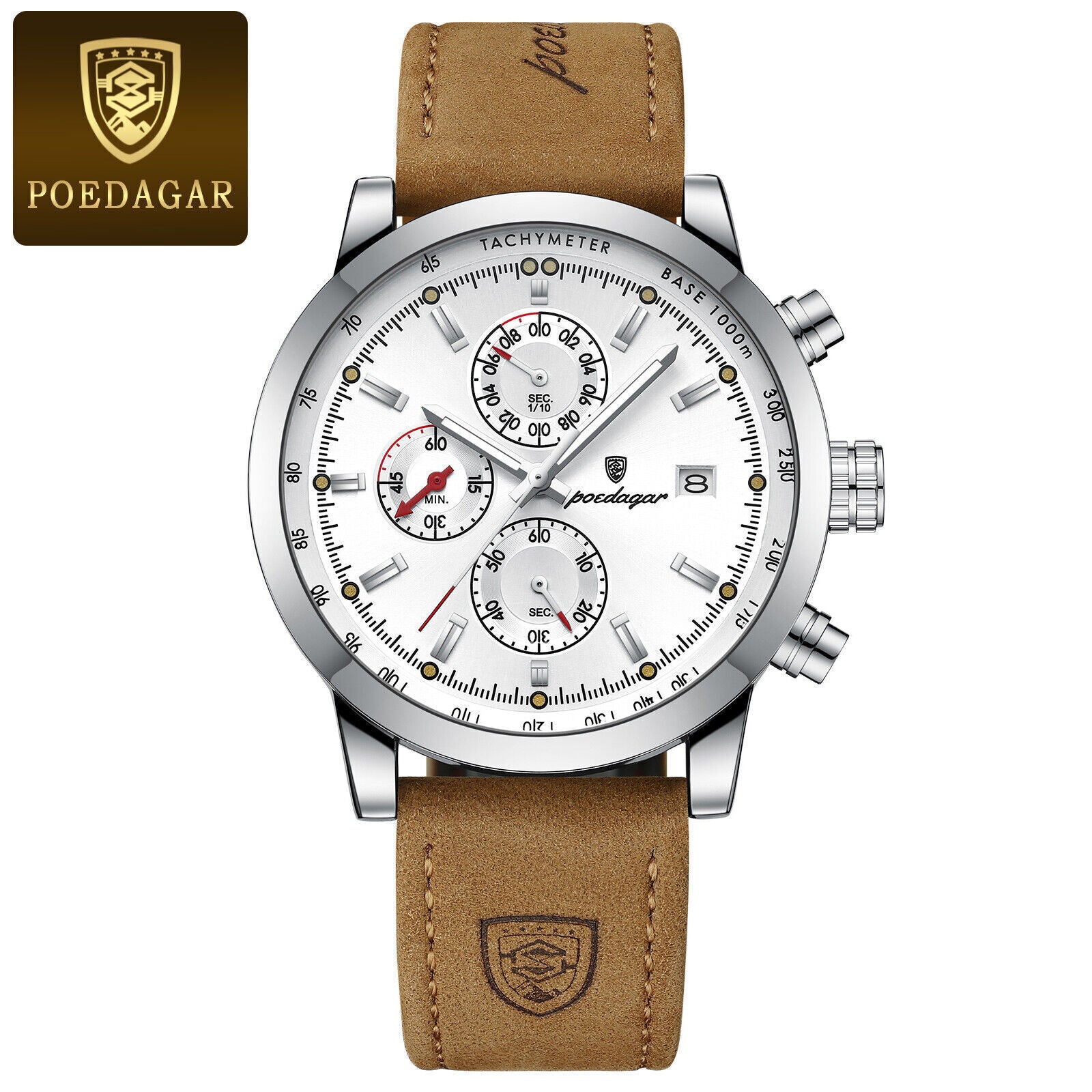 Mens Luxury Watch Waterproof Luminous Date Chronograph Leather Quartz Wristwatch